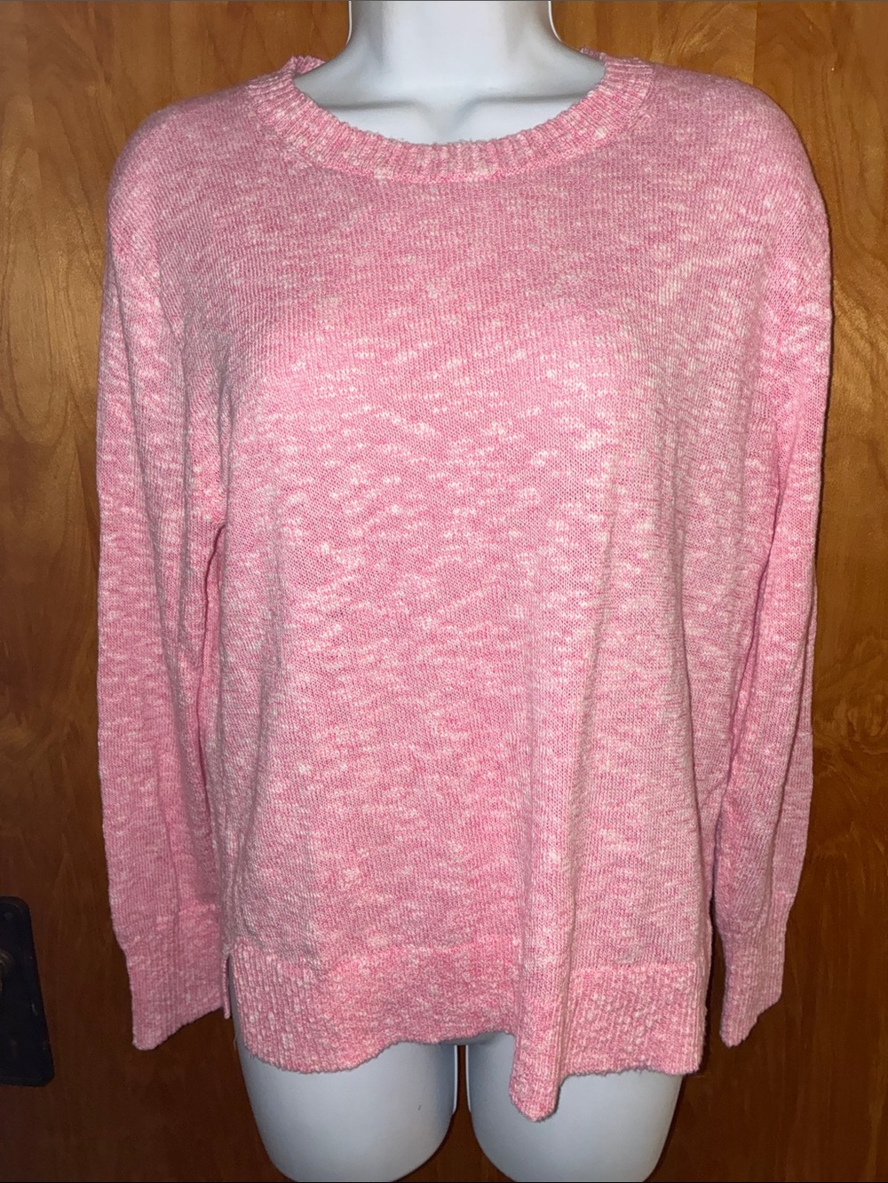 J. Crew Pink & White Heathered Sweater  Size Small
